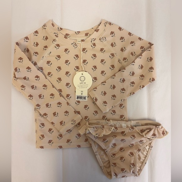 NWT - Rylee + Cru vintage fleur swim set + Quincy Mae sun hat - Picture 3 of 3